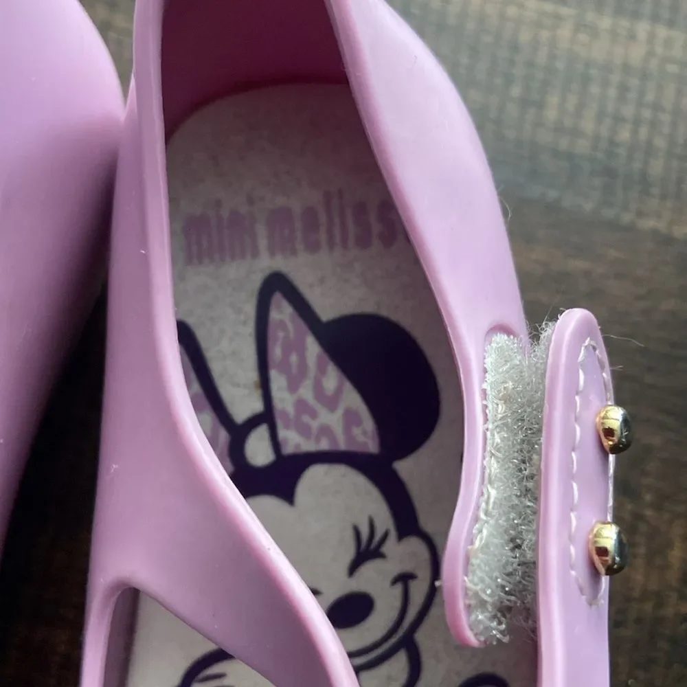 Mini Melissa Kids Lavender Bow Disney Minnie Mouse Dress Shoes 6 US
